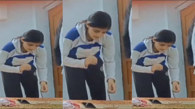 Cute College Girl Recorded By Brother